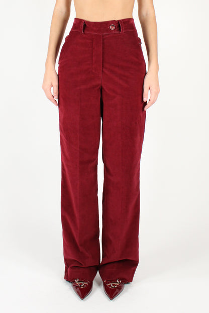 Straight Leg Velvet Trousers