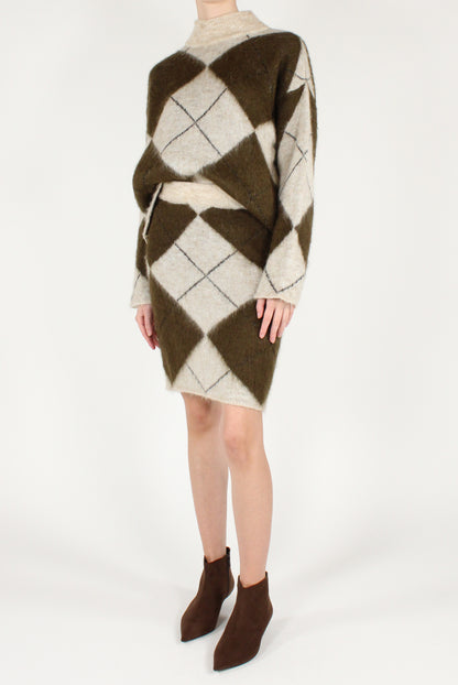 Completo in Maglia Misto Mohair a Rombi