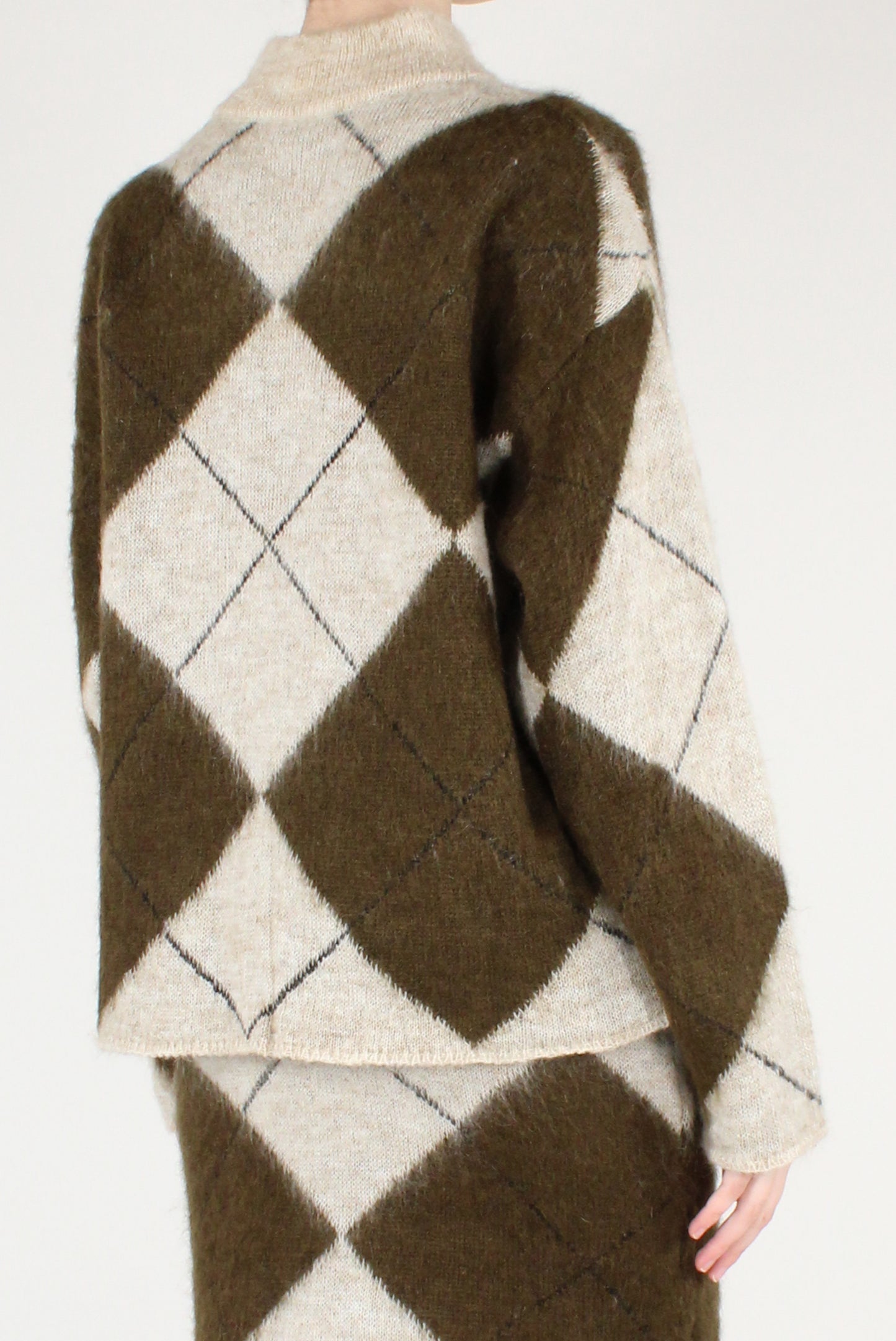 Completo in Maglia Misto Mohair a Rombi