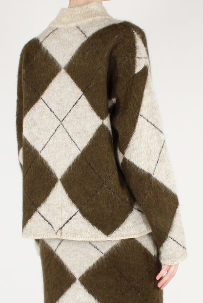 Completo in Maglia Misto Mohair a Rombi