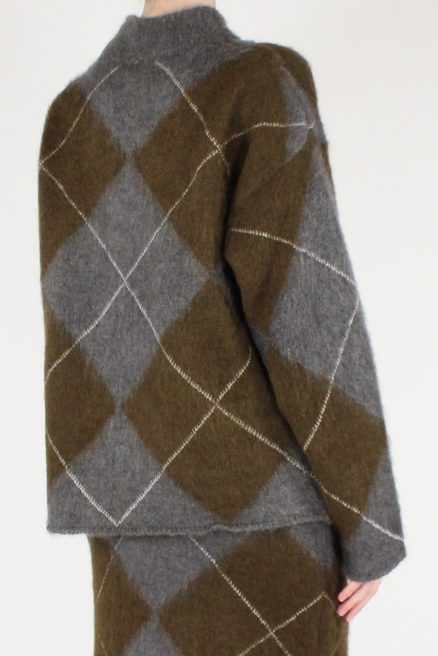 Completo in Maglia Misto Mohair a Rombi