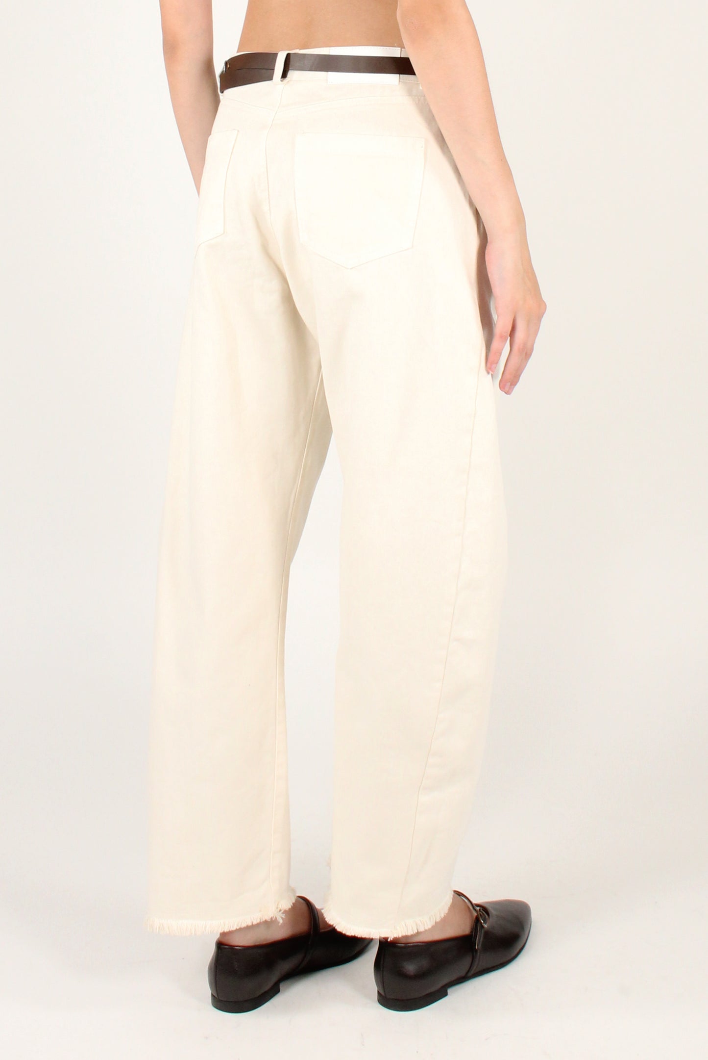 Denim Balloon con Cintura Borchiata