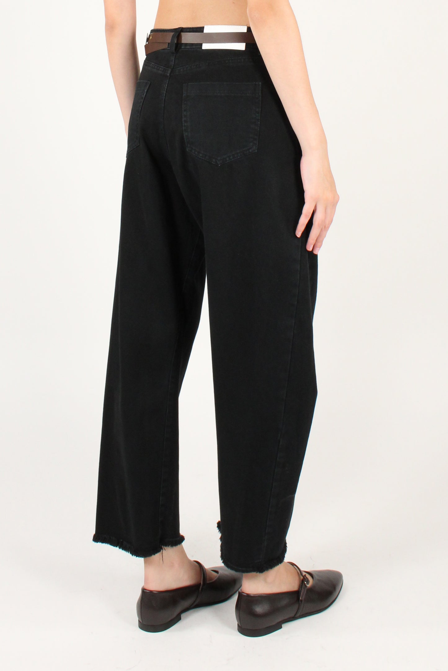 Denim Balloon con Cintura Borchiata