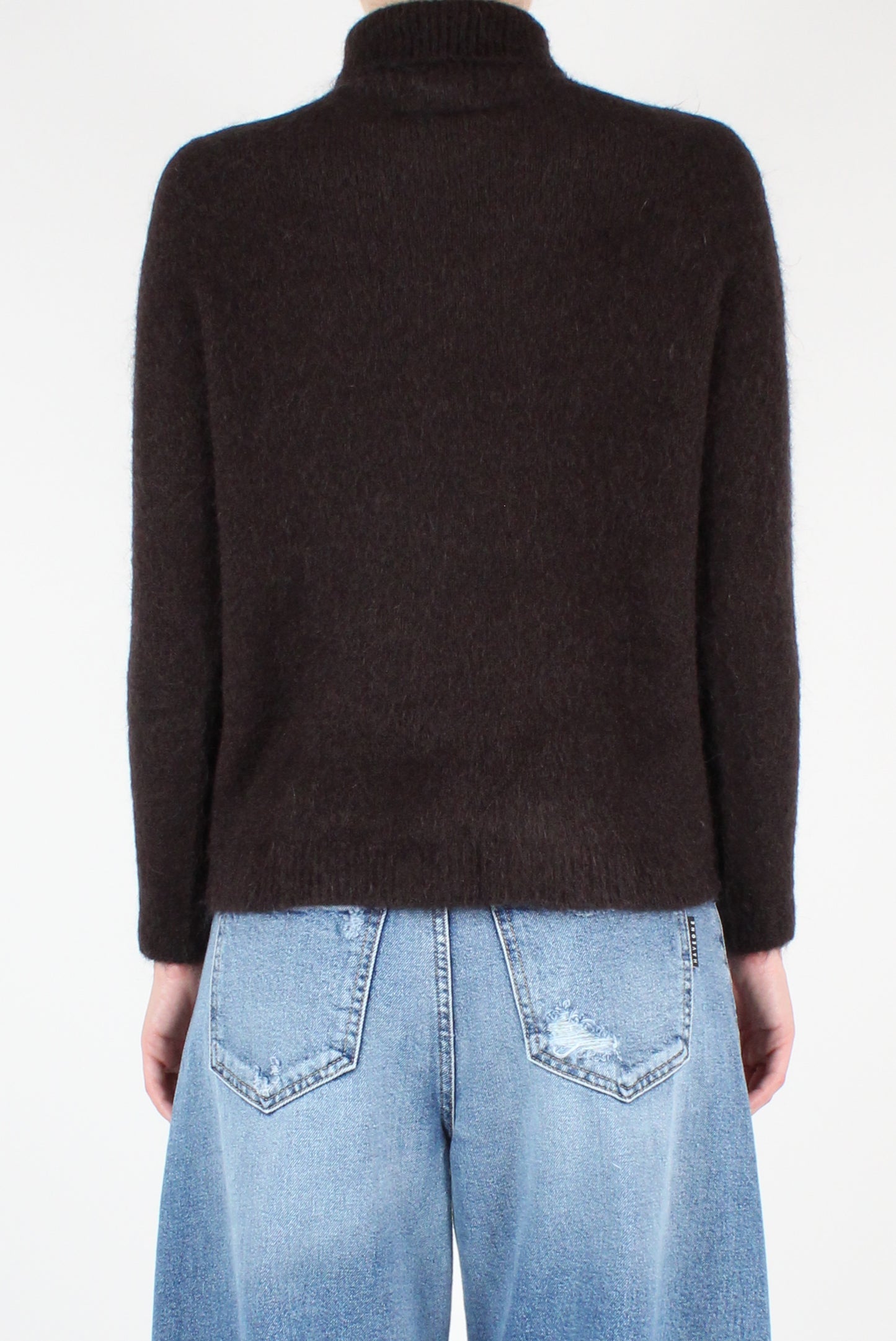 Mohair Blend Fitted Turtleneck