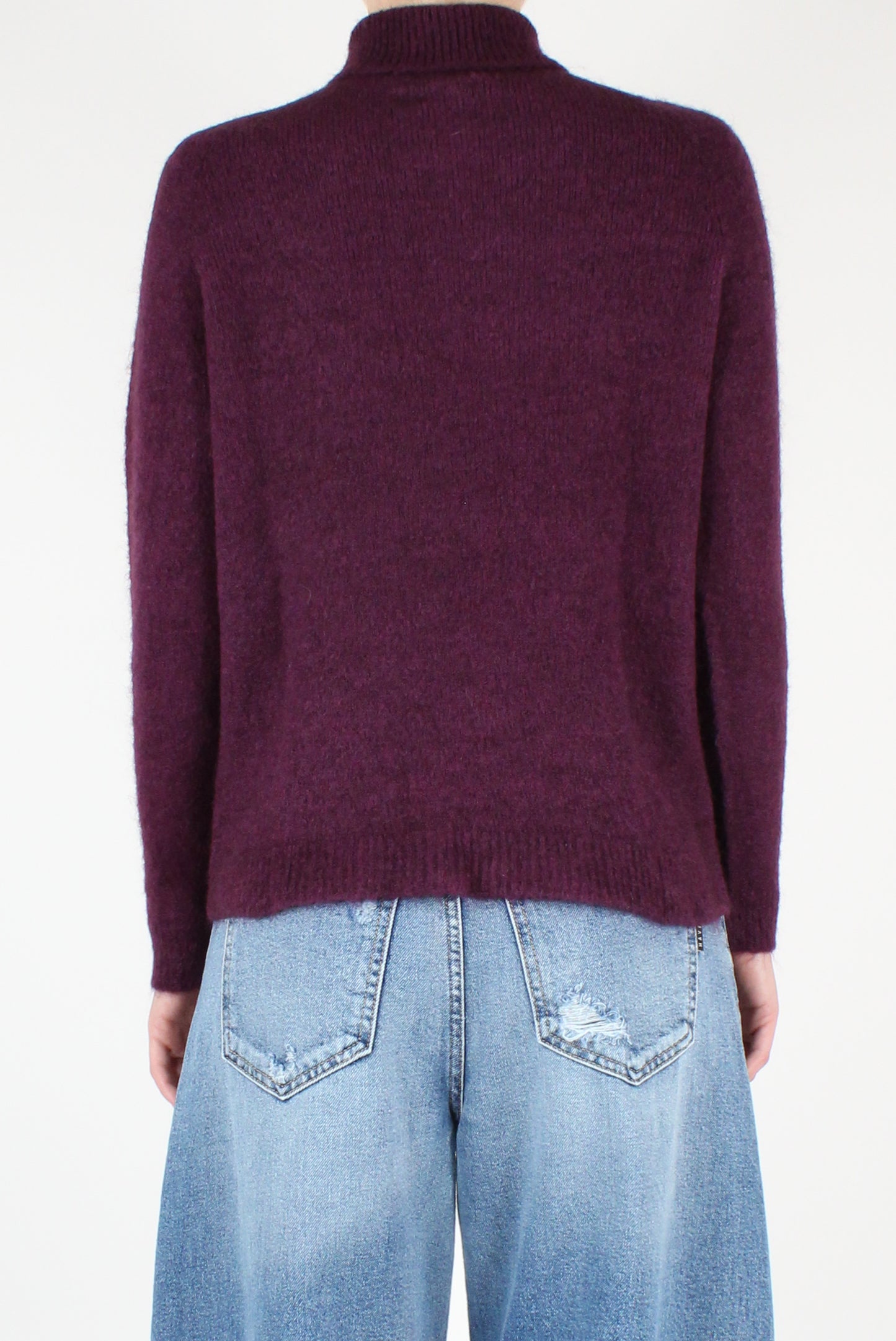 Mohair Blend Fitted Turtleneck