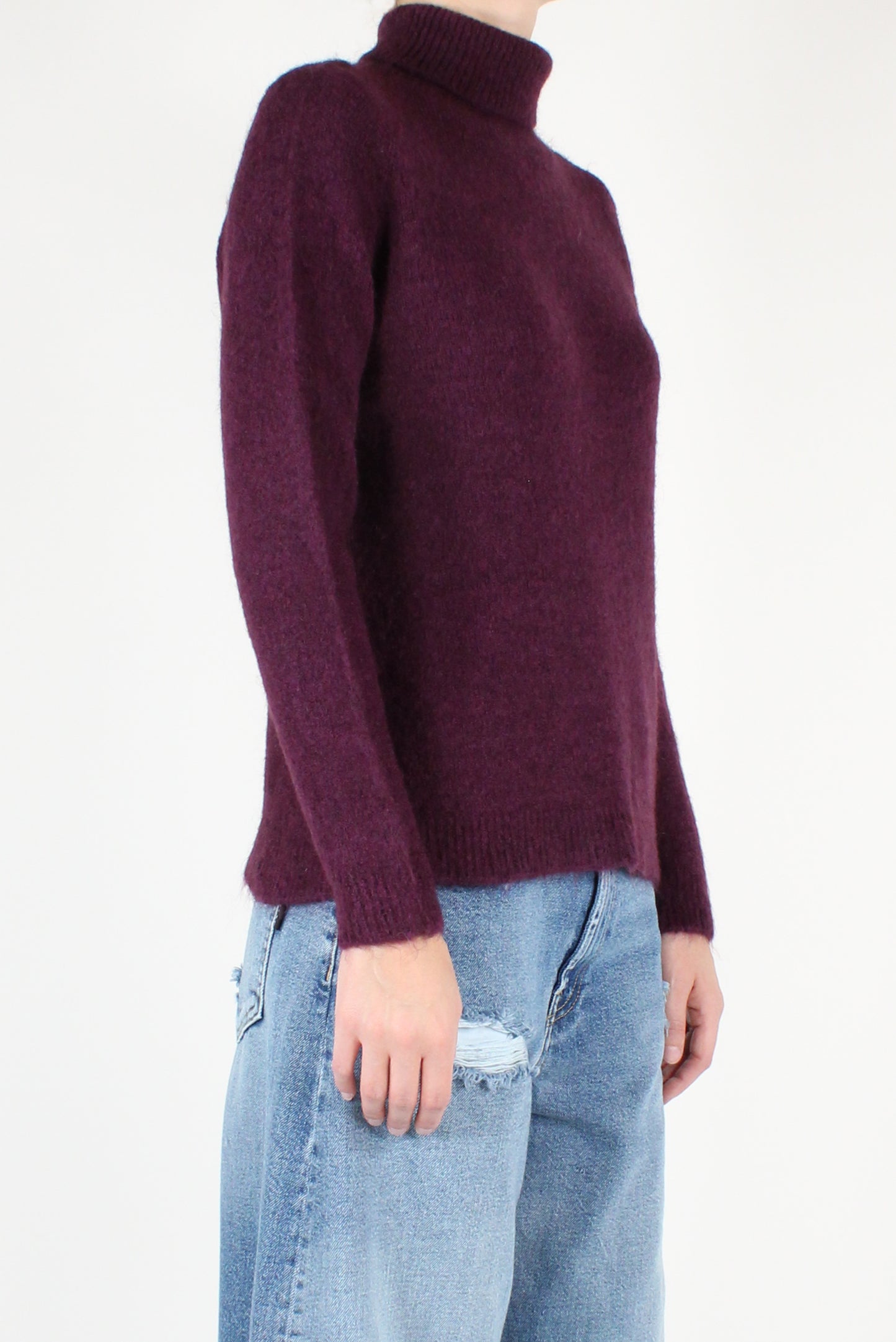 Mohair Blend Fitted Turtleneck