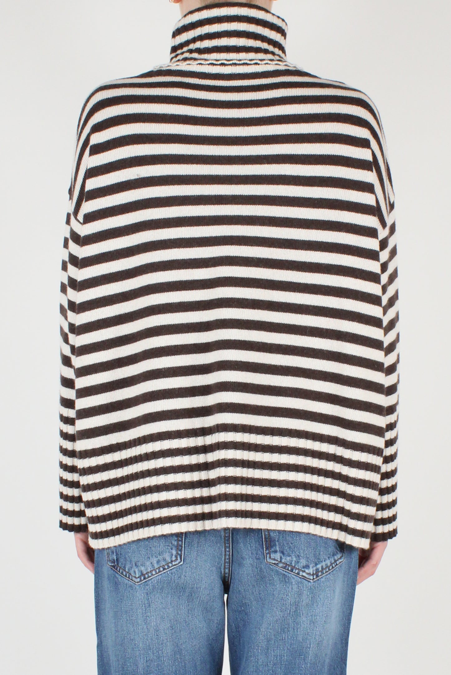 Striped Over Turtleneck Sweater