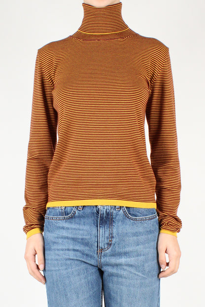 Thin Striped Turtleneck