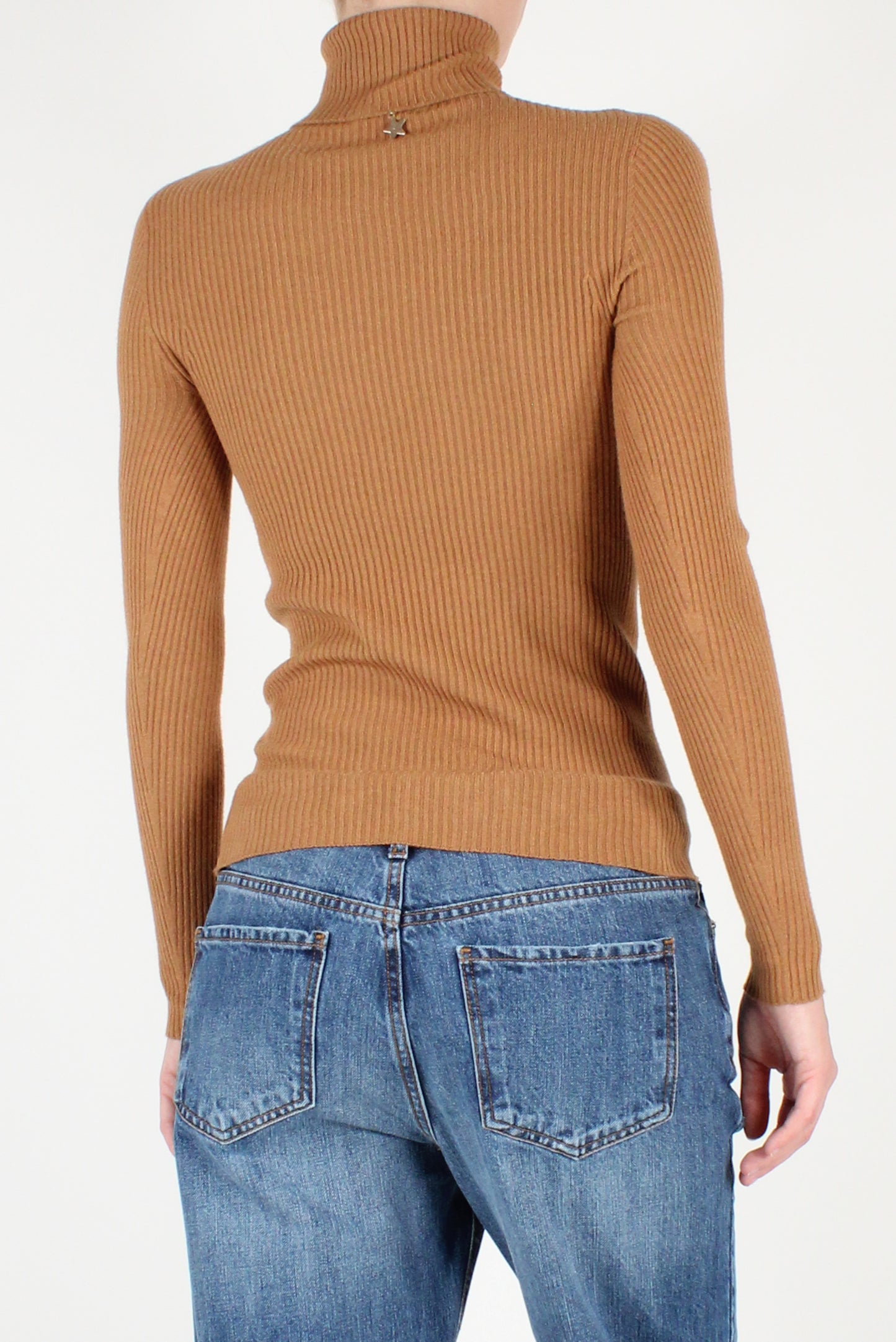 Ribbed Viscose Blend Turtleneck