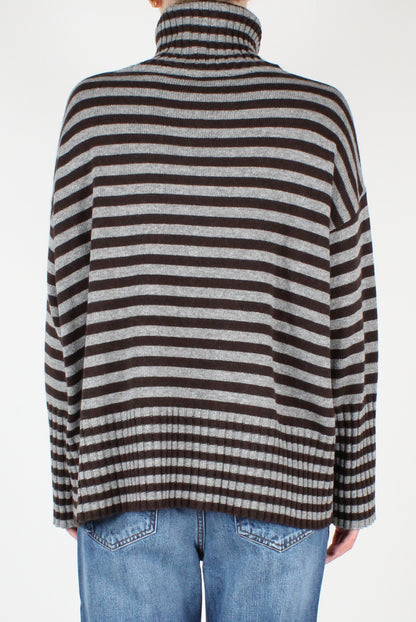 Striped Over Turtleneck Sweater