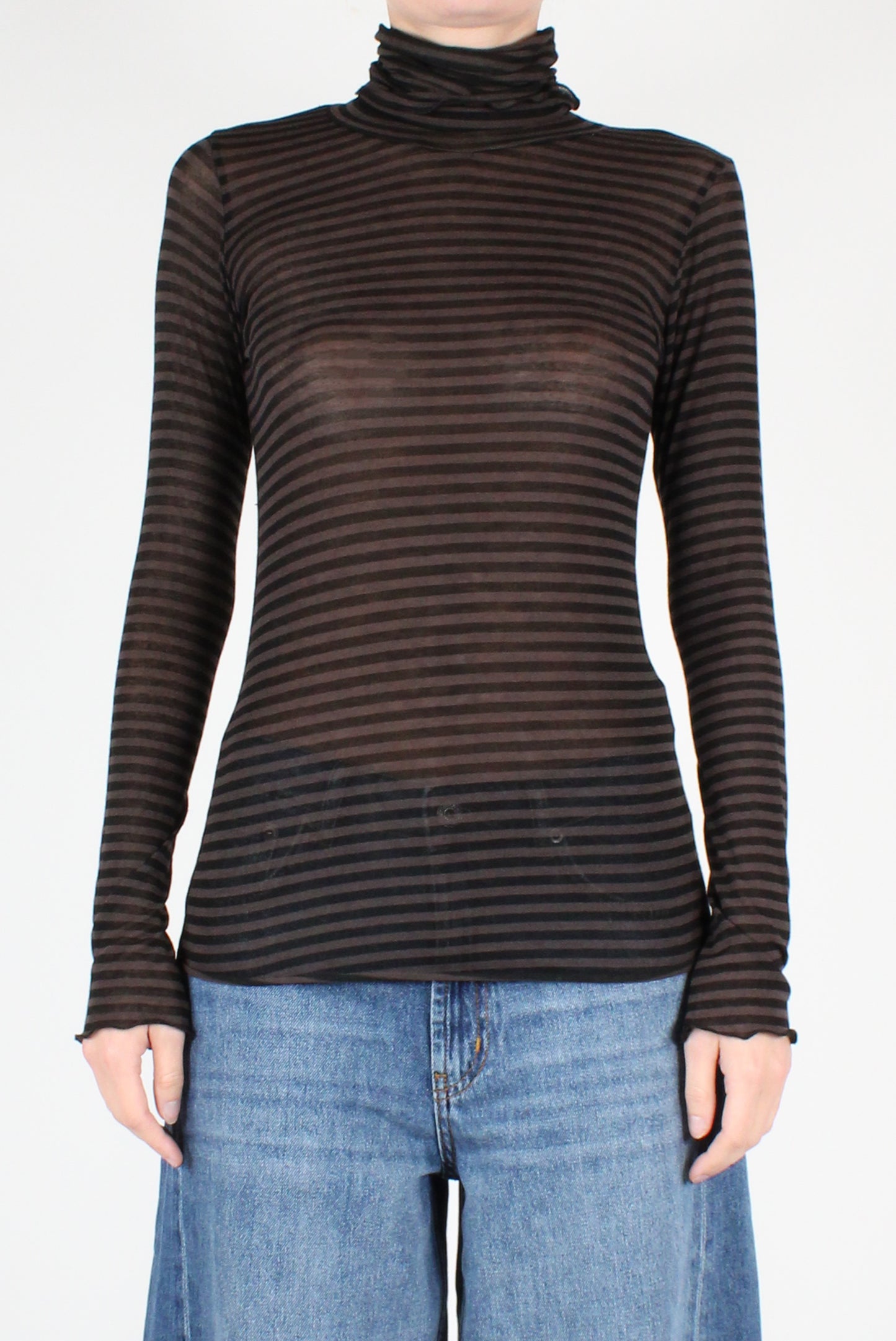 Striped Cashmere Blend Turtleneck