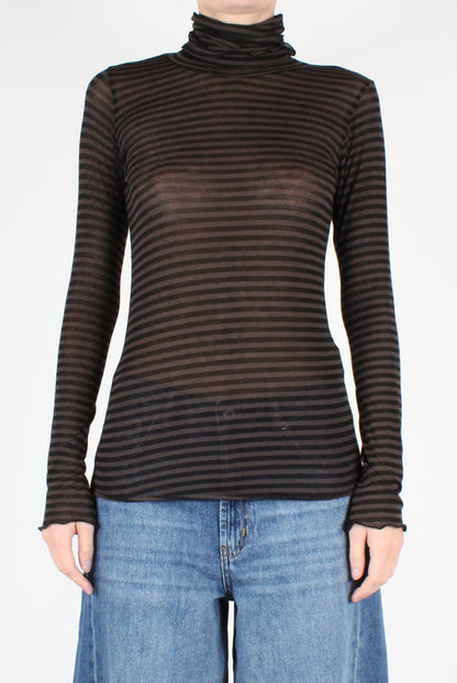 Striped Cashmere Blend Turtleneck