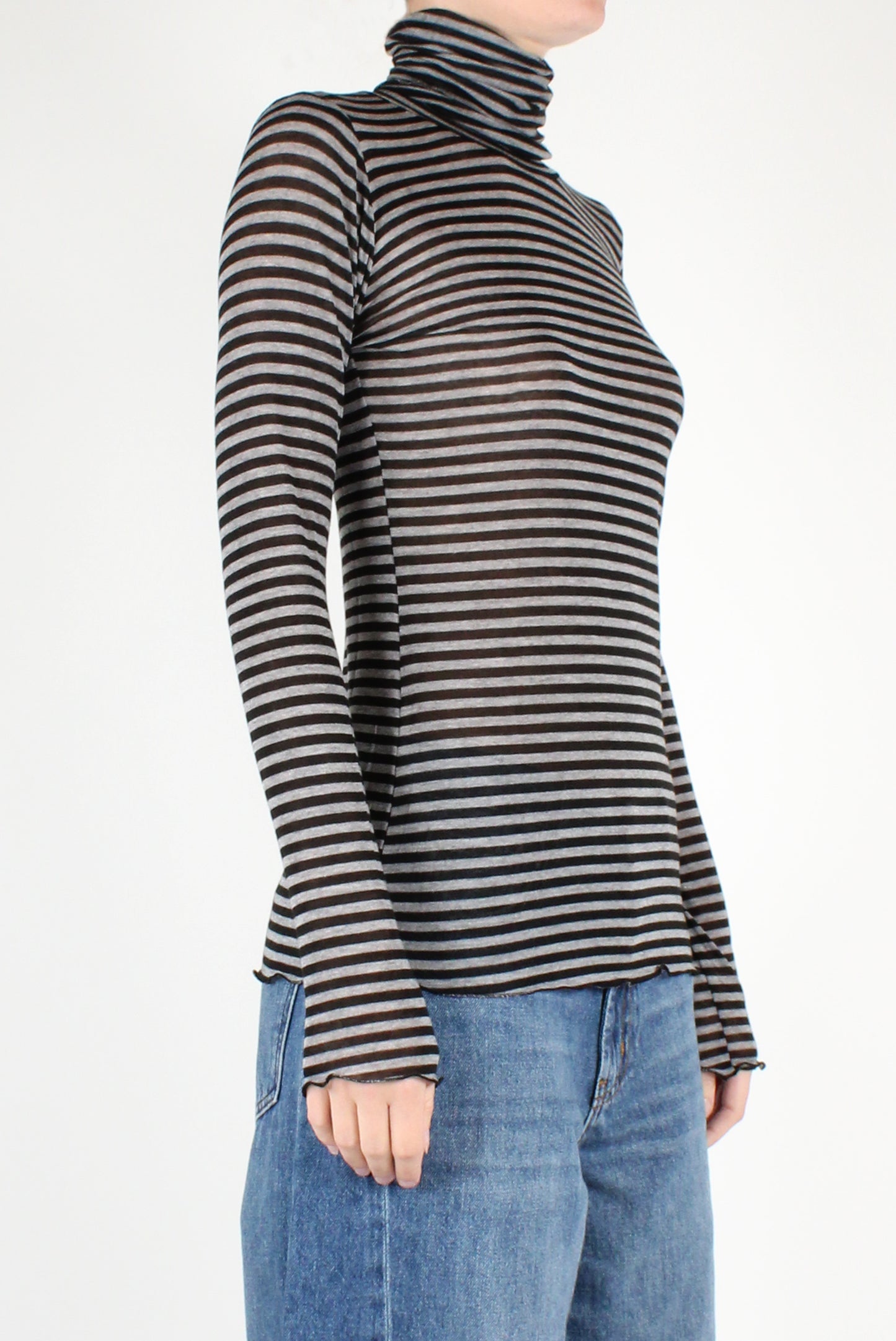 Striped Cashmere Blend Turtleneck