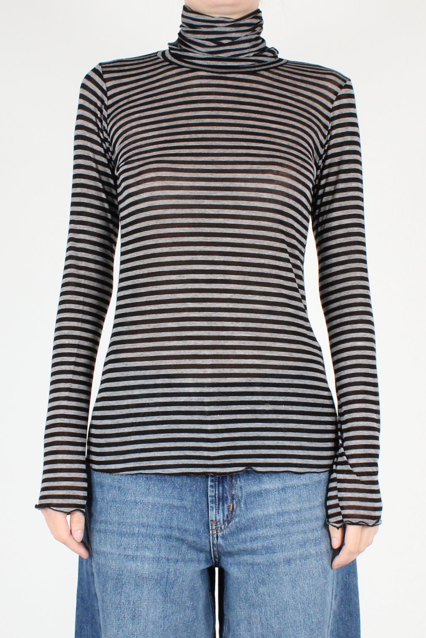 Striped Cashmere Blend Turtleneck