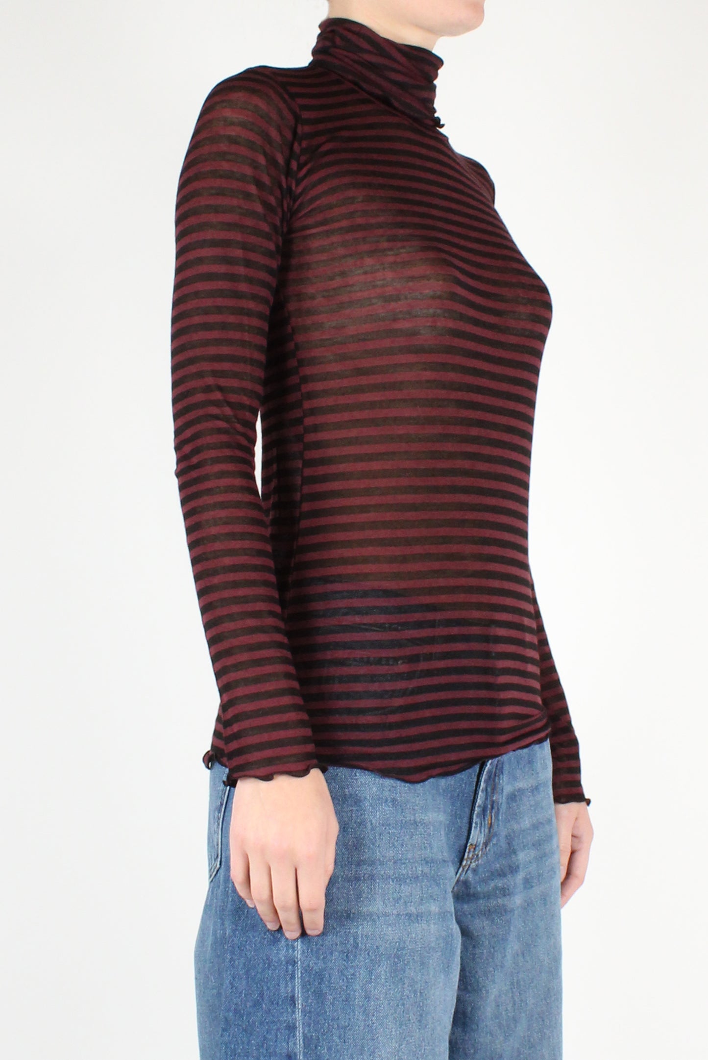 Striped Cashmere Blend Turtleneck