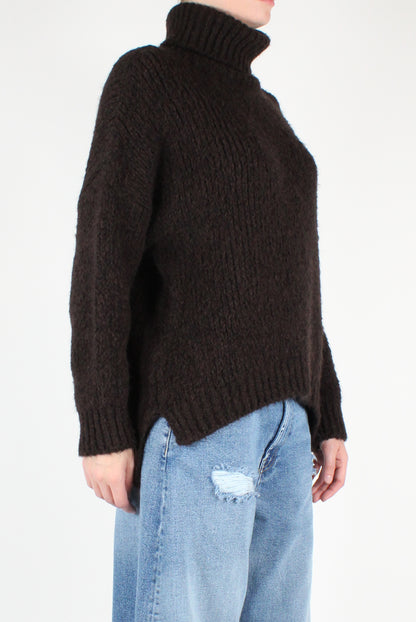 Asymmetrical Turtleneck with Slits