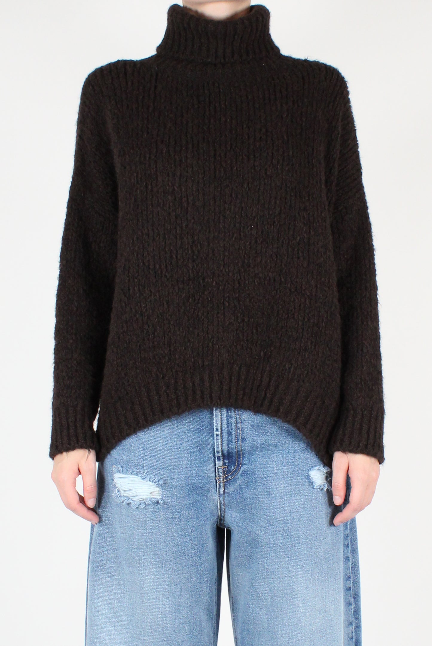 Asymmetrical Turtleneck with Slits