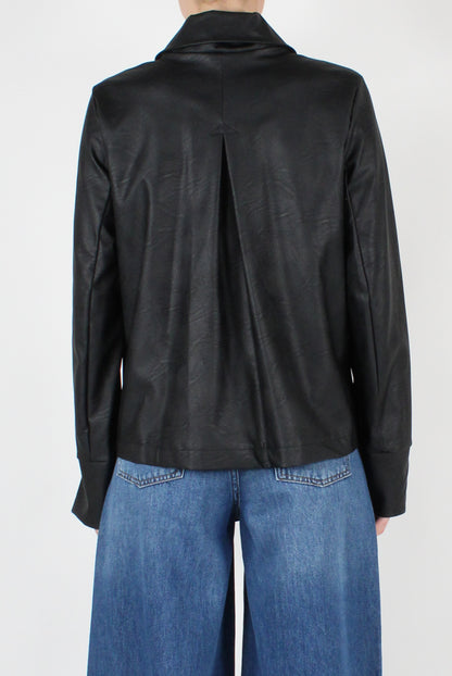 Double-breasted jacket in eco leather