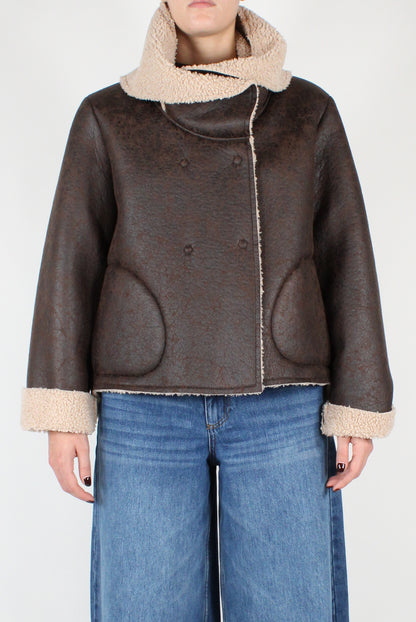 Double-breasted Eco Sheepskin Jacket