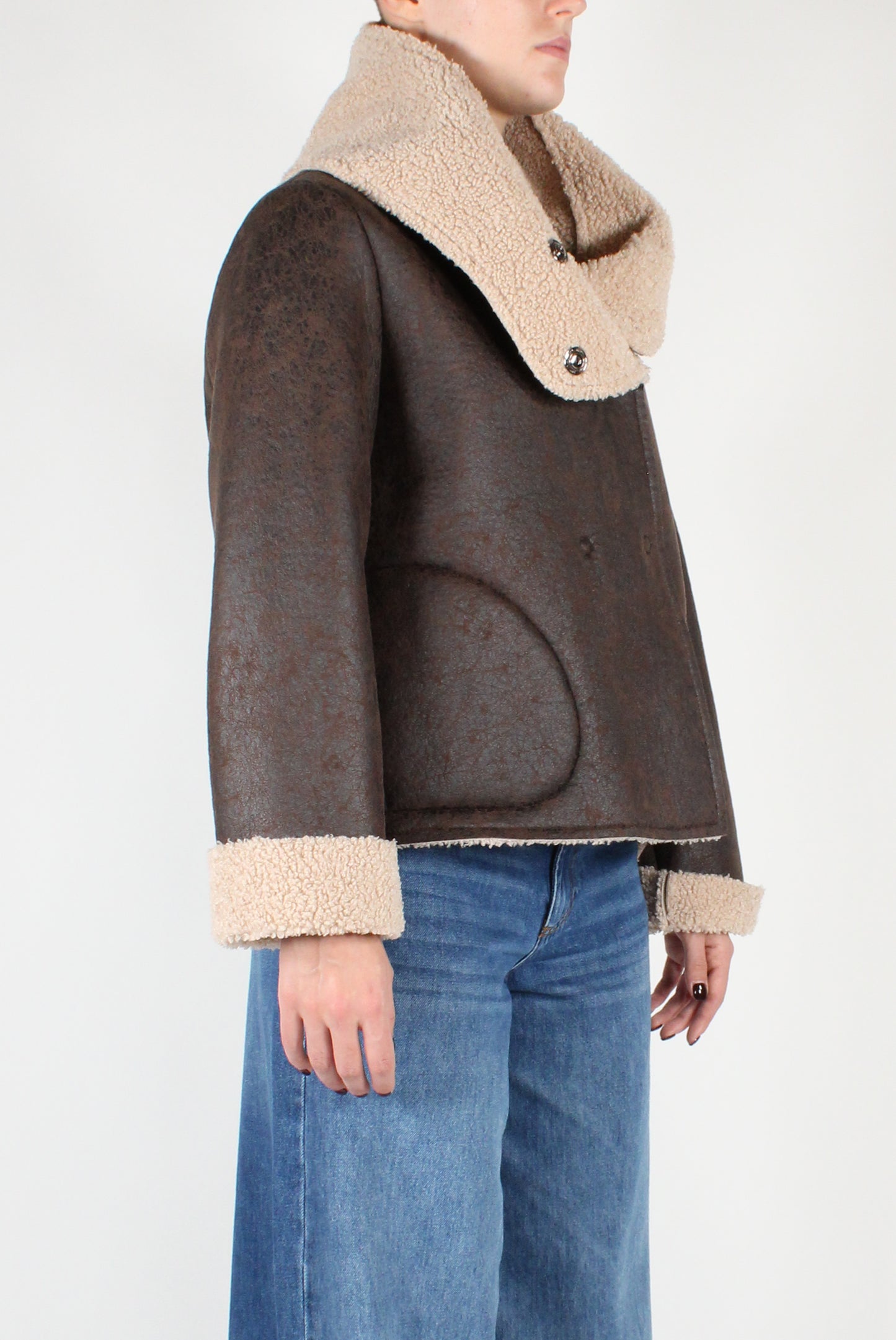 Double-breasted Eco Sheepskin Jacket