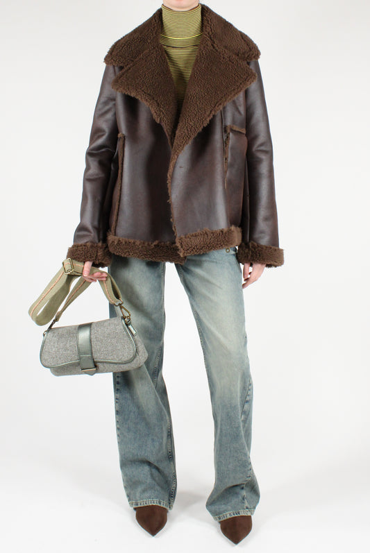 Double-breasted Eco Sheepskin