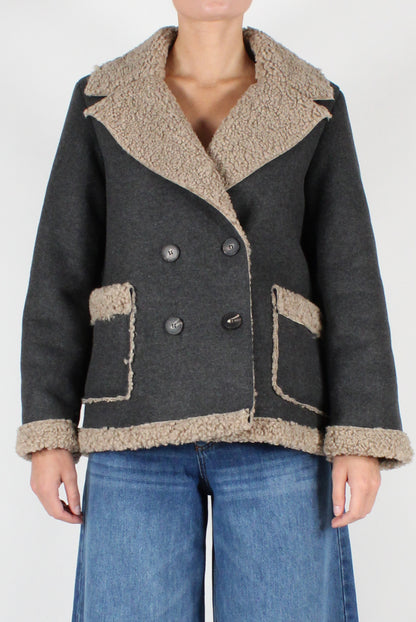 Double-breasted Eco Sheepskin Jacket