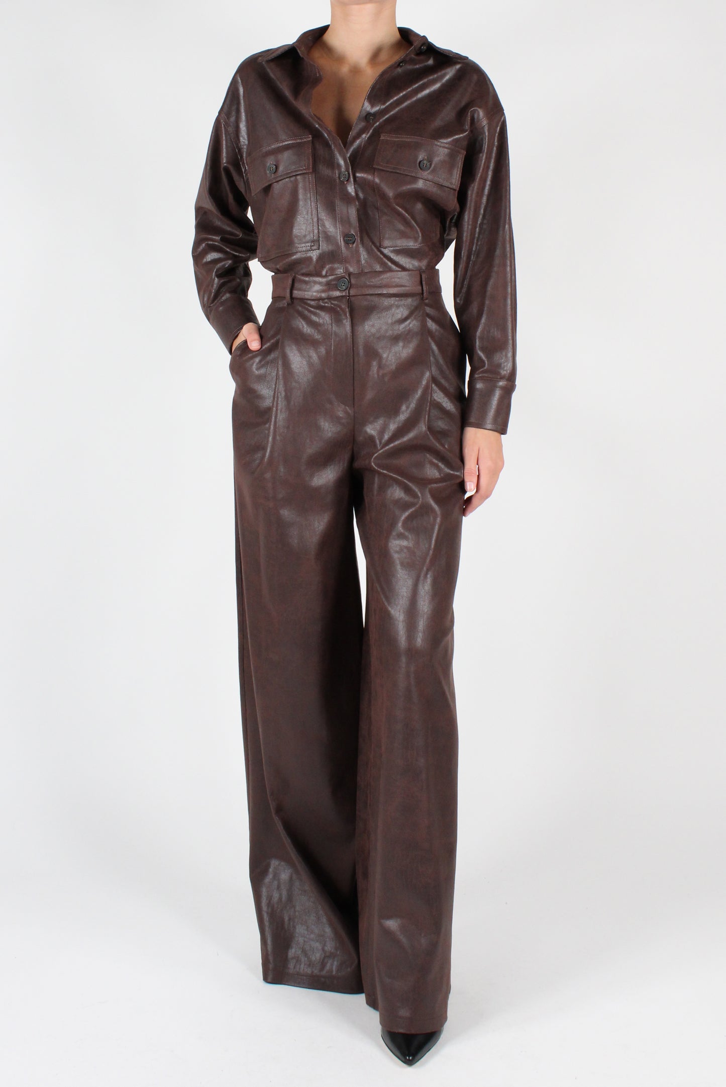 Faux Leather Palazzo Pants