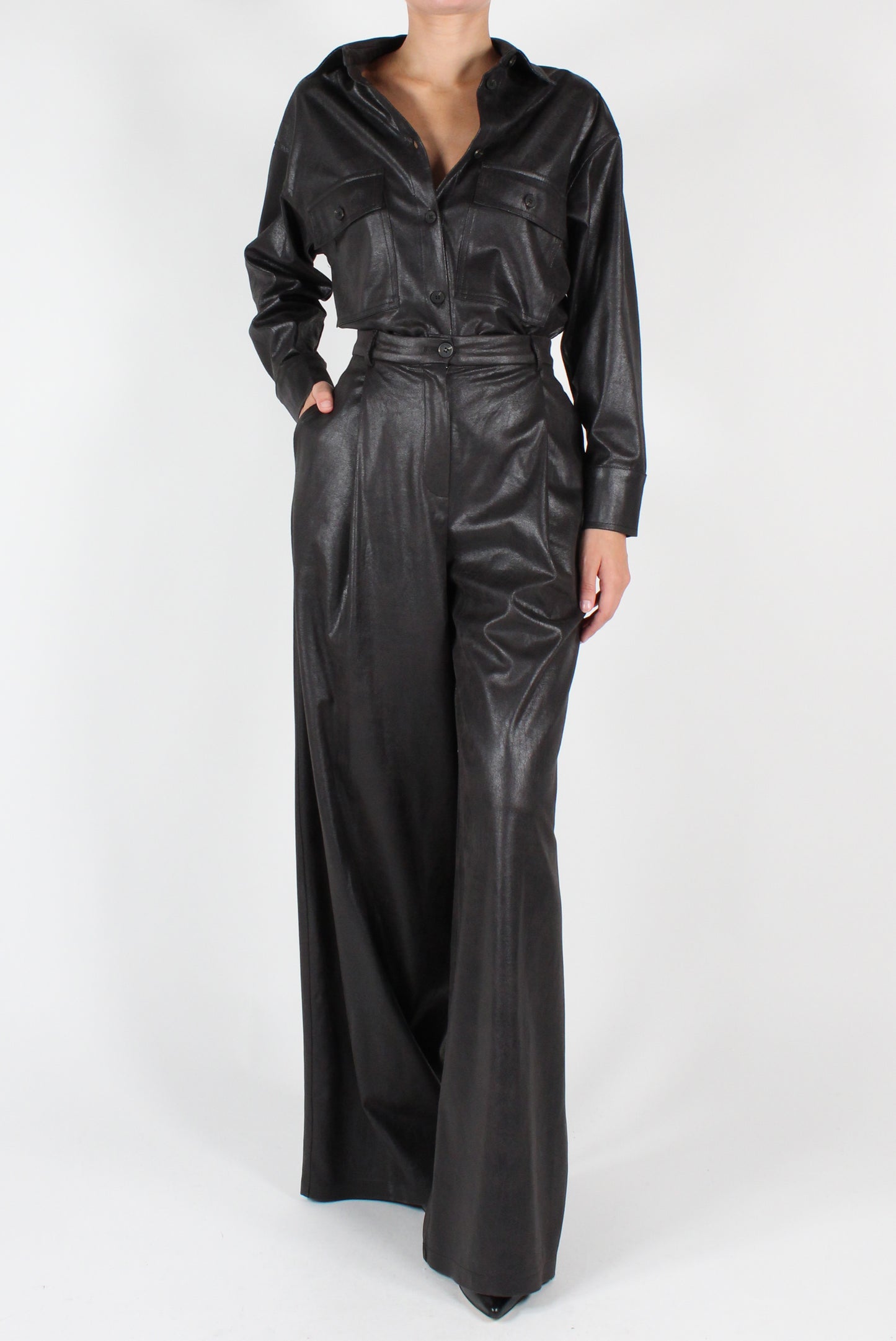 Faux Leather Palazzo Pants