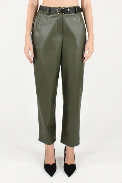 Pantaloni in Ecopelle con Cintura
