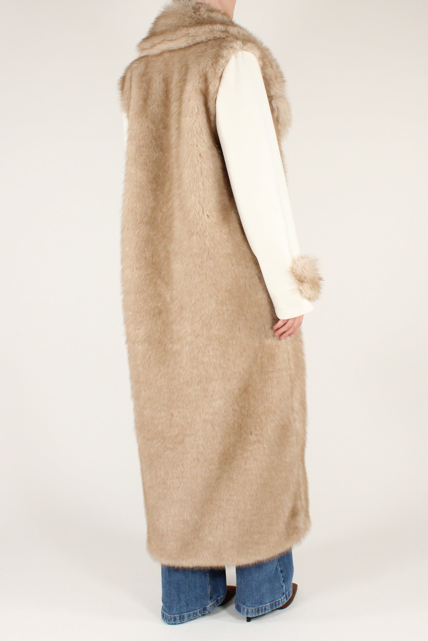 Cappotto Lungo con Eco Pelliccia