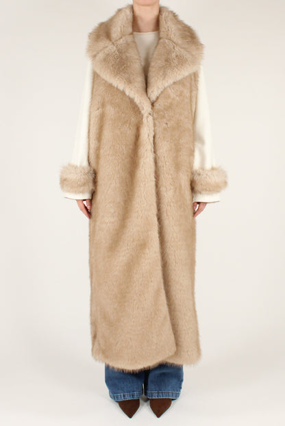 Cappotto Lungo con Eco Pelliccia