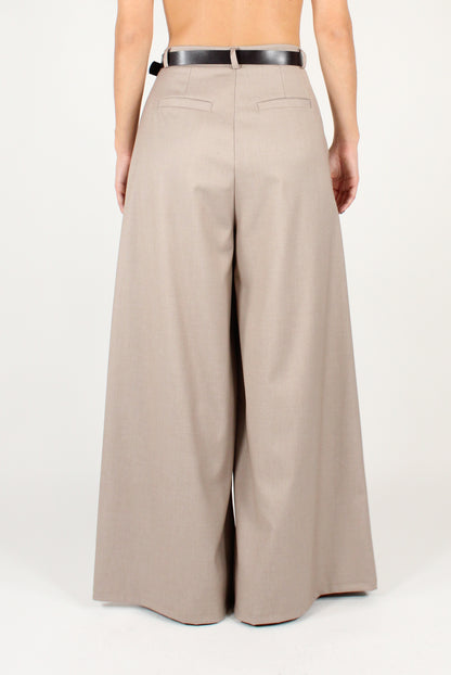 Extra Wide Leg Trousers with Pleats