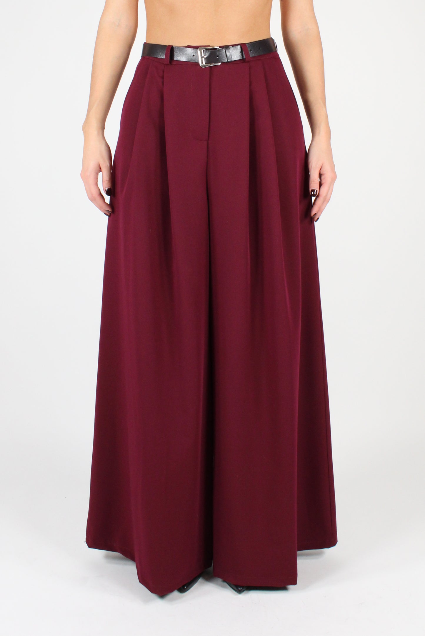 Extra Wide Leg Trousers with Pleats