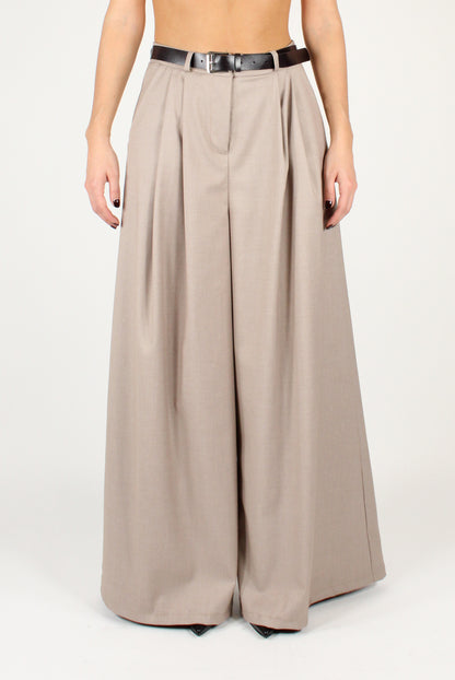 Extra Wide Leg Trousers with Pleats