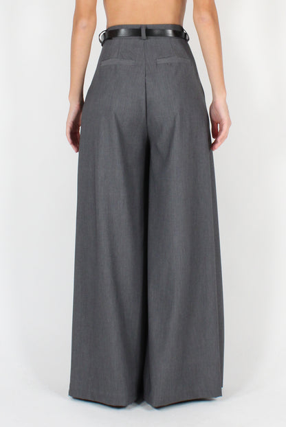 Extra Wide Leg Trousers with Pleats