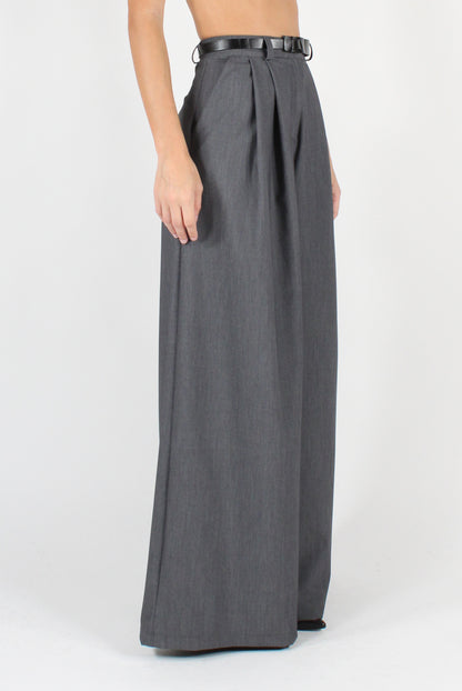 Extra Wide Leg Trousers with Pleats