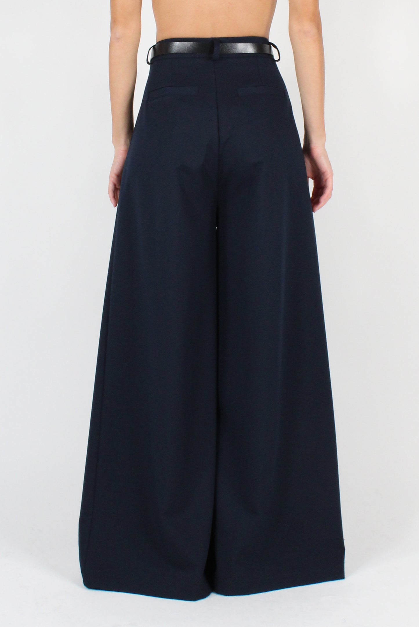 Extra Wide Leg Trousers with Pleats