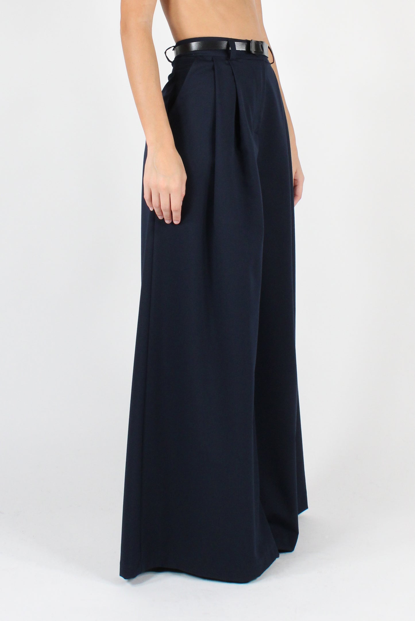 Extra Wide Leg Trousers with Pleats