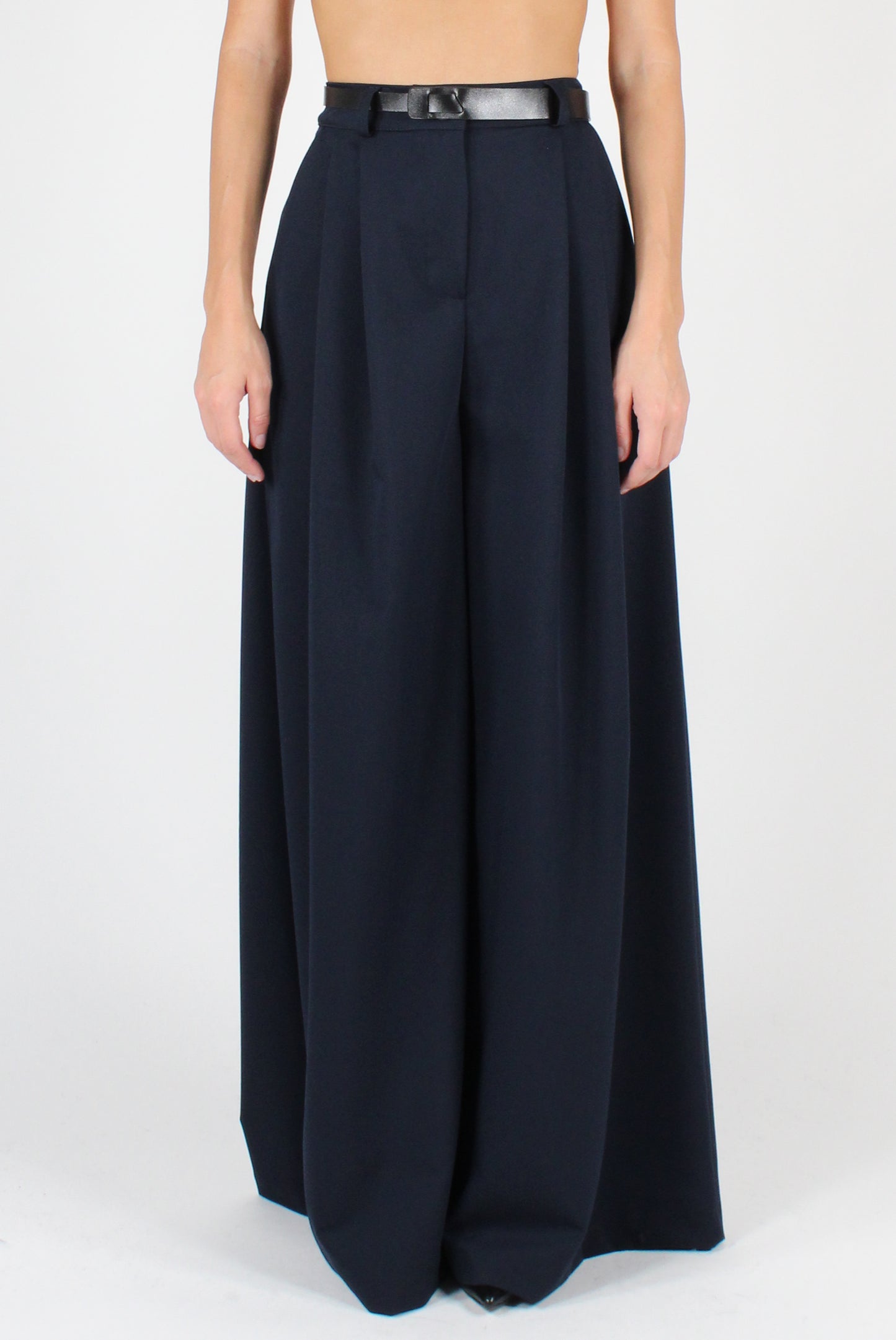 Extra Wide Leg Trousers with Pleats