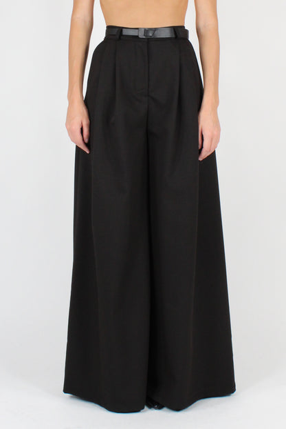 Extra Wide Leg Trousers with Pleats