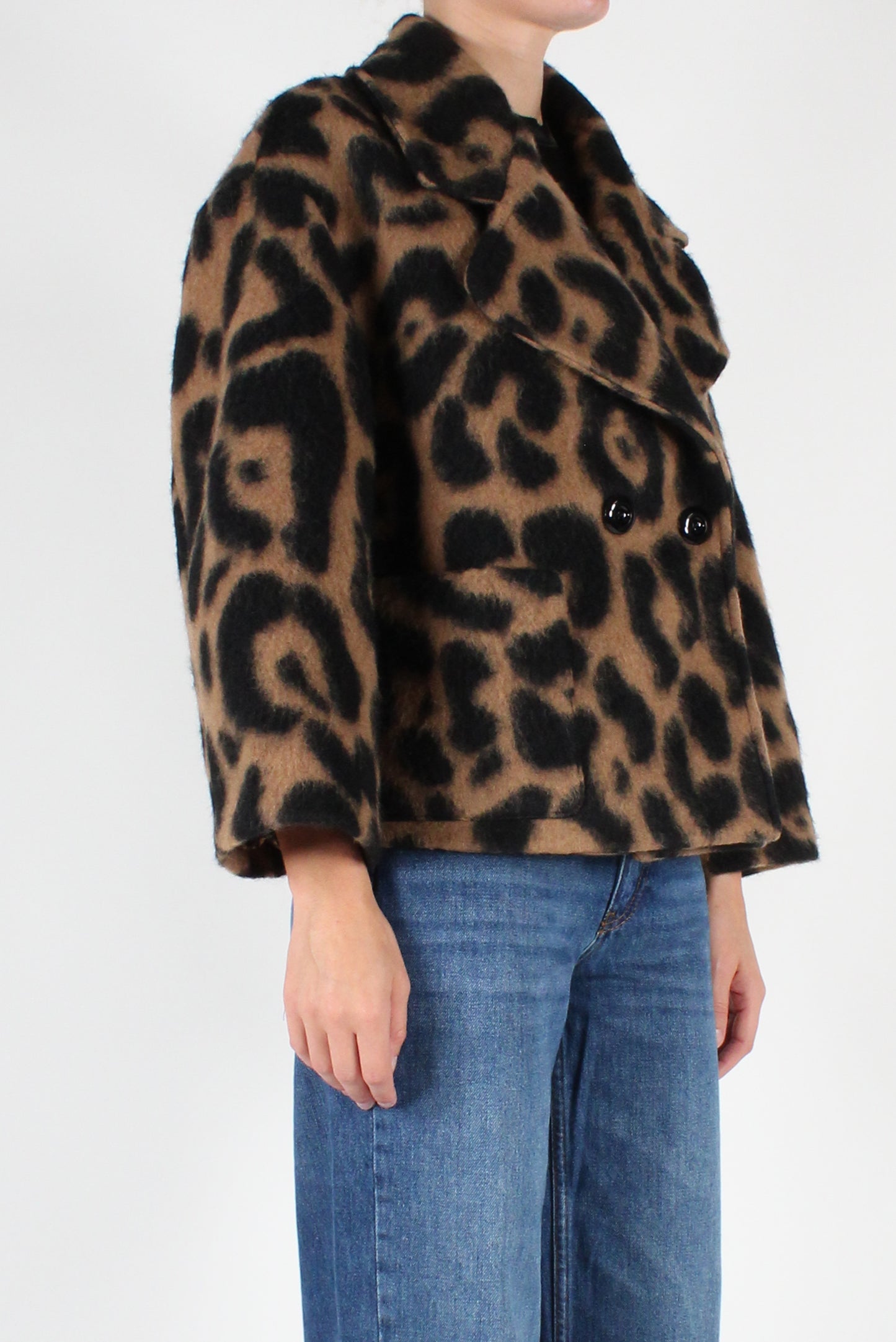 Double-breasted animalier jacket