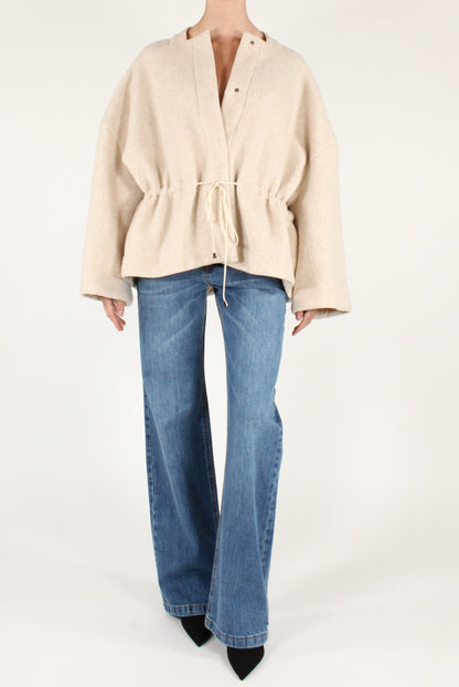 Giacca Bomber in Misto Lana Cotta