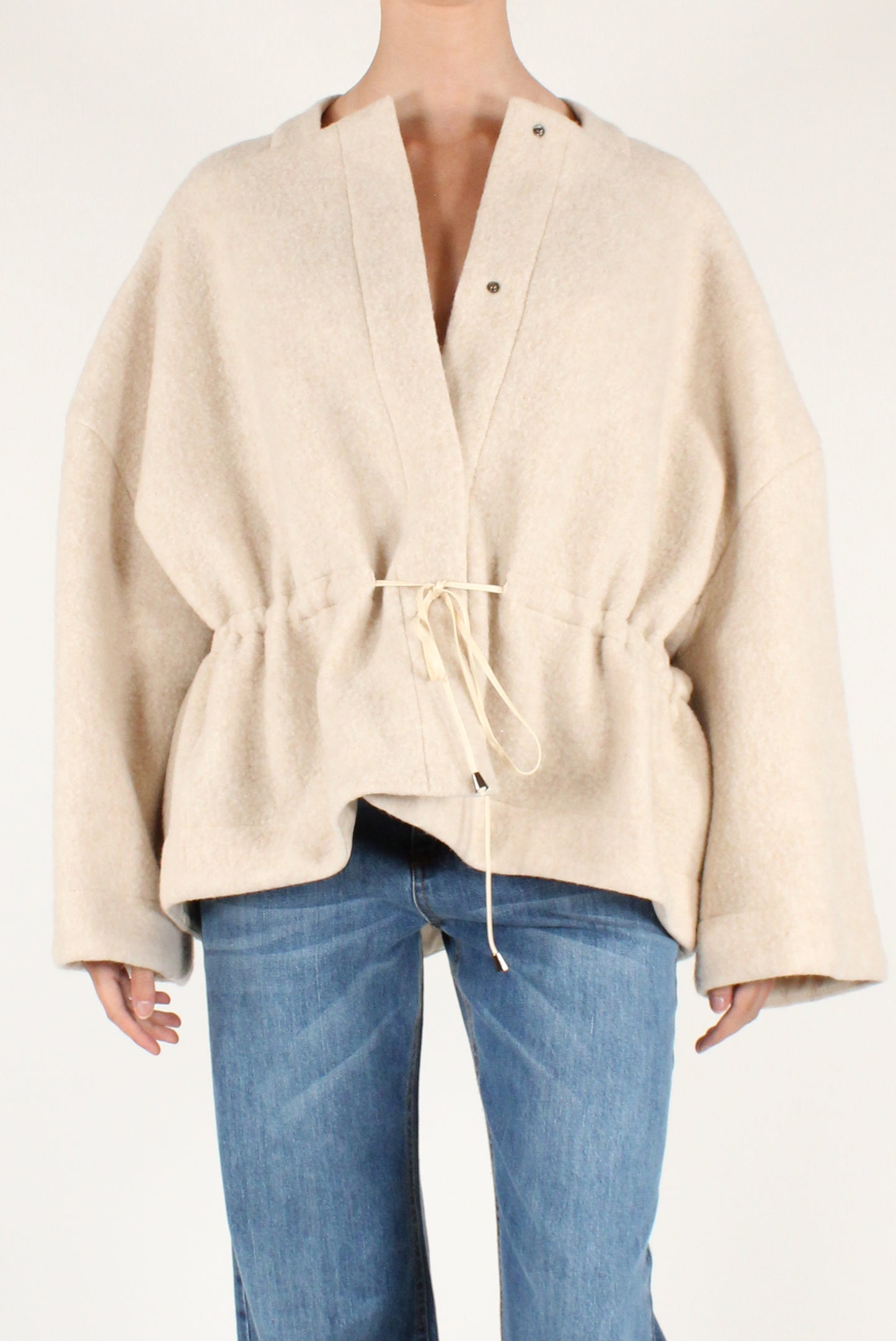Giacca Bomber in Misto Lana Cotta
