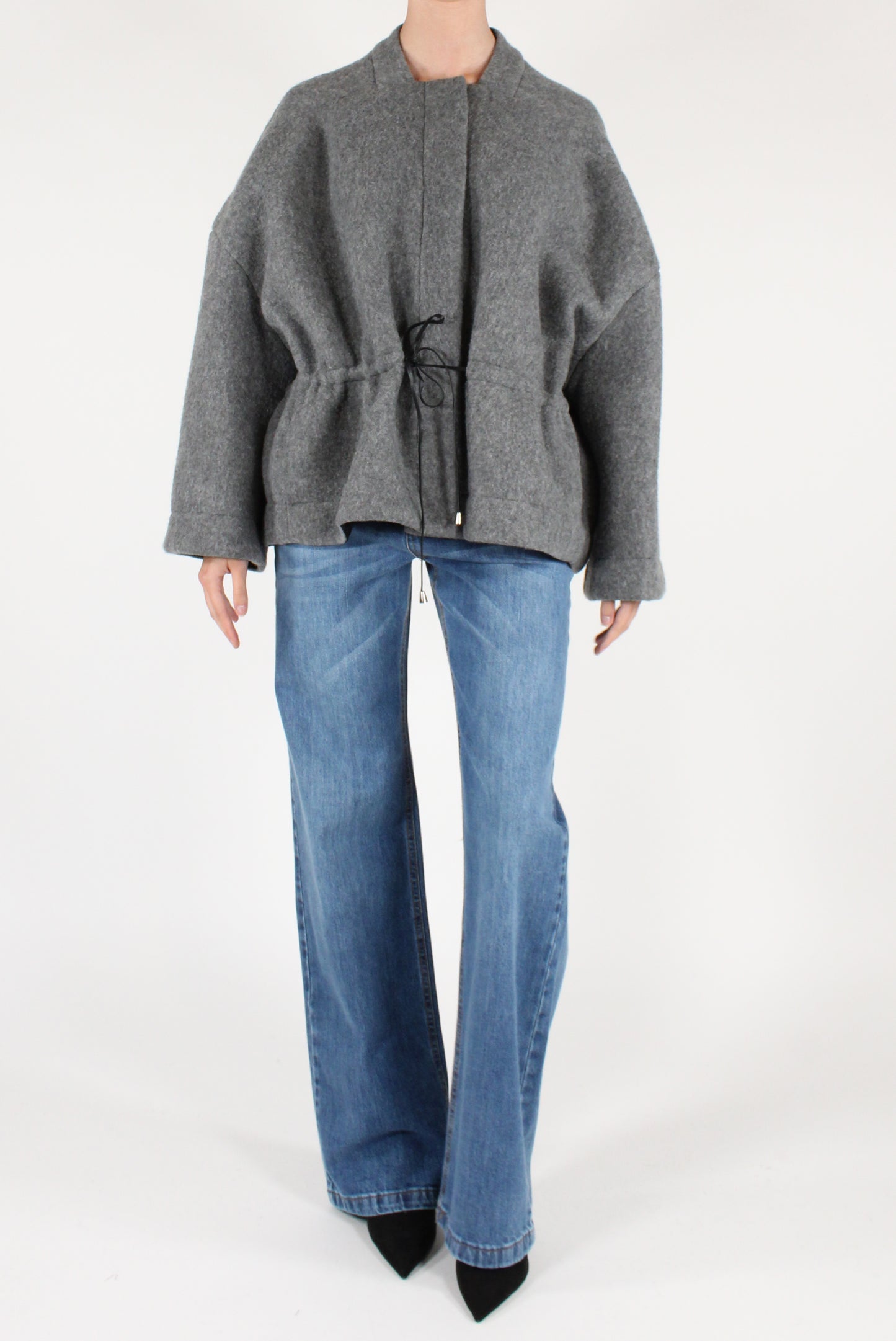 Giacca Bomber in Misto Lana Cotta