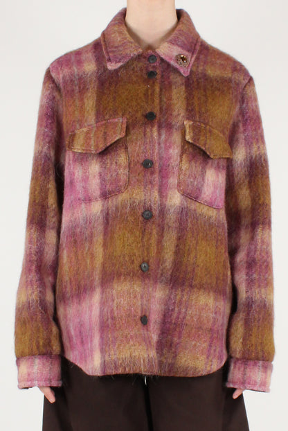 Giacca Taglio Camicia Over Stampa Tartan