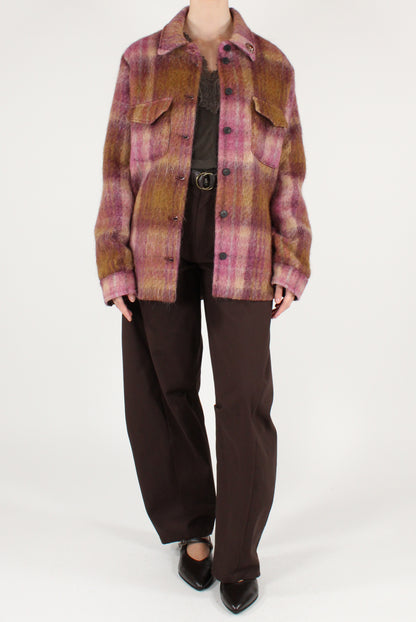 Giacca Taglio Camicia Over Stampa Tartan