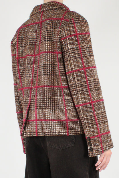 Giacca Corta in Tartan Cuciture