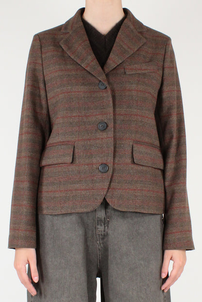 Giacca Corta Monopetto in Tartan