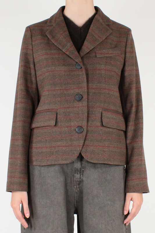 Giacca Corta Monopetto in Tartan