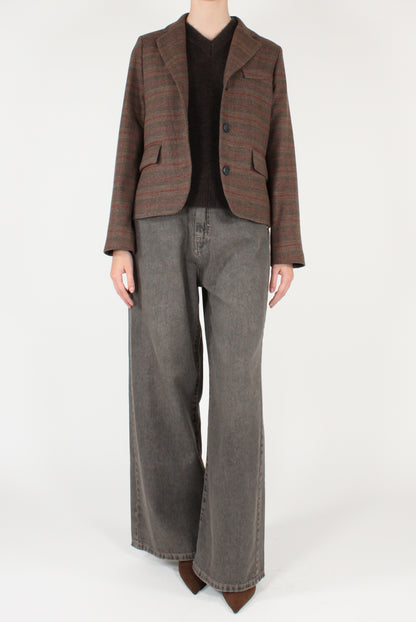 Giacca Corta Monopetto in Tartan